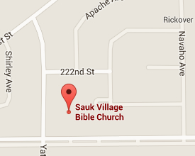 Google map of Sauk Village Bible Church